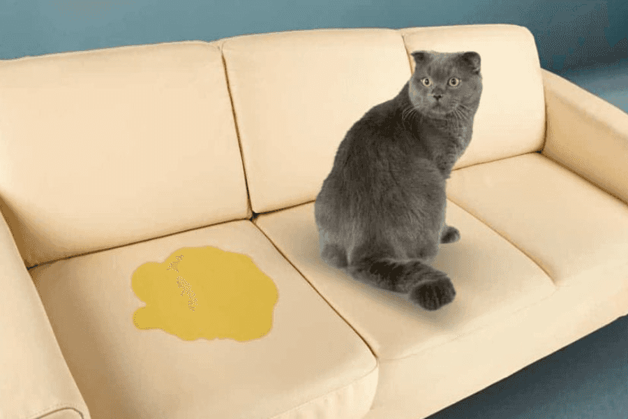 Cleaning microfiber couch from cat pee